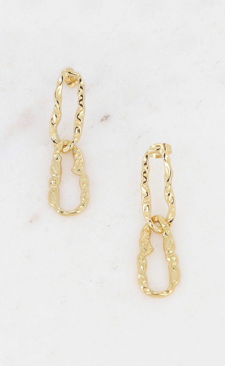 Smykkeli Copenhagen Smykkeli Copenhagen Earrings - Cairo - Gold Hammered | Jewelry