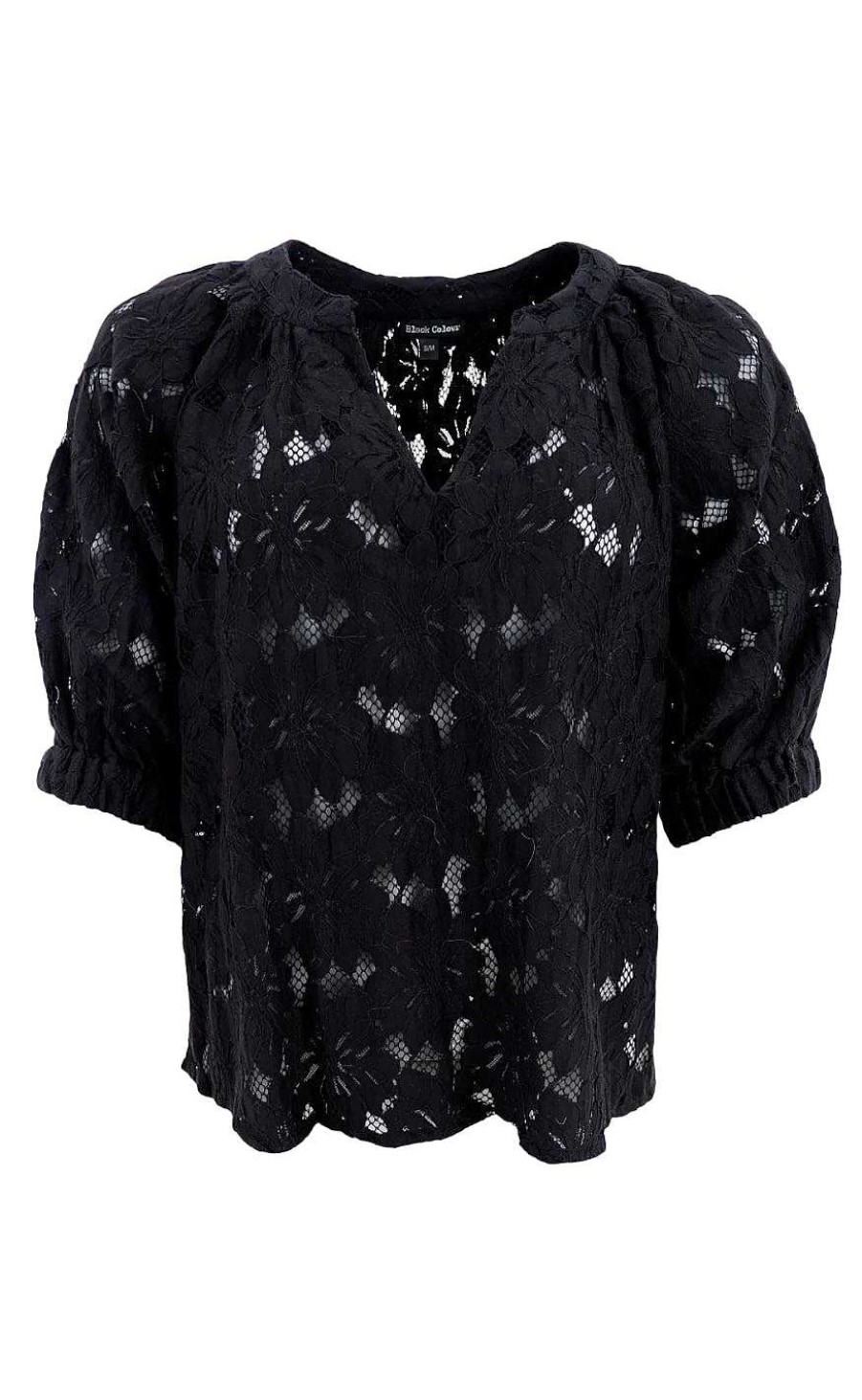 Black Colour Black Color Blouse - Nelly Flower - Black | Blouses