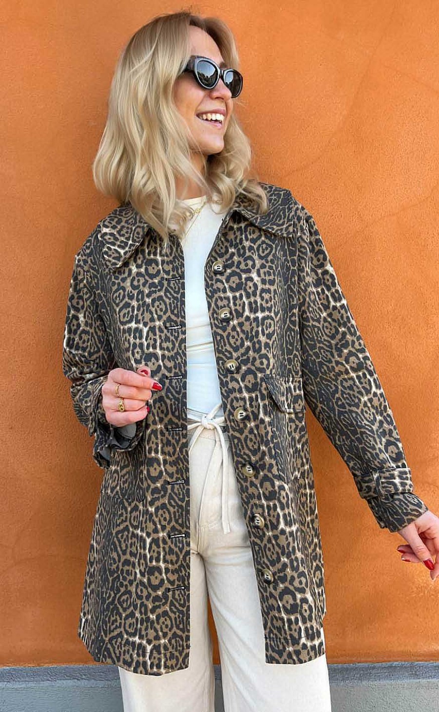 INA Copenhagen Ina Copenhagen Trenchcoat - Jessica - Leopard | Jackets & Coats