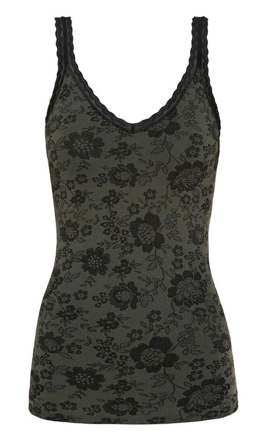 TIM u0026 SIMONSEN Tim & Simonsen Top - Elena Lace - Oliva | T-Shirts & Tops