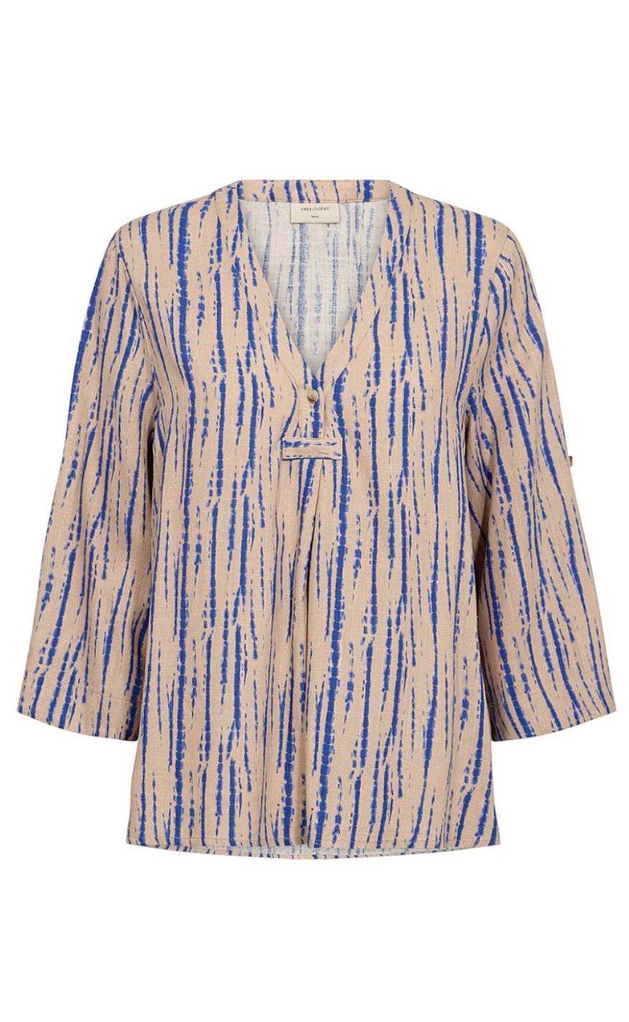 FreeQuent Freequent Blouse - Larin - Sand Melange W. Nebulas Blue | Blouses