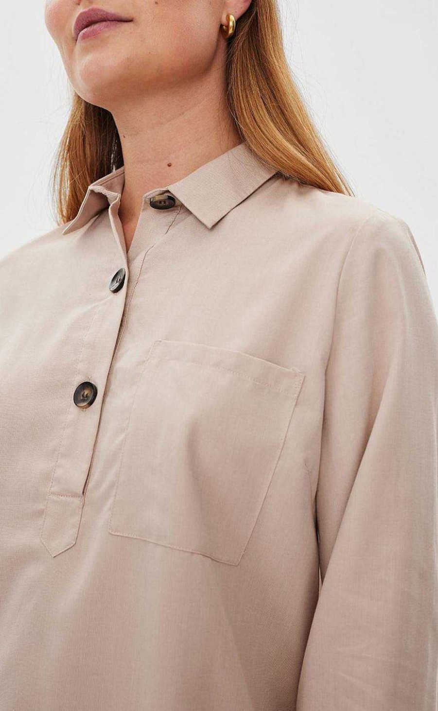 FreeQuent Freequent Shirt - Flynn - Simply Taupe | Shirts