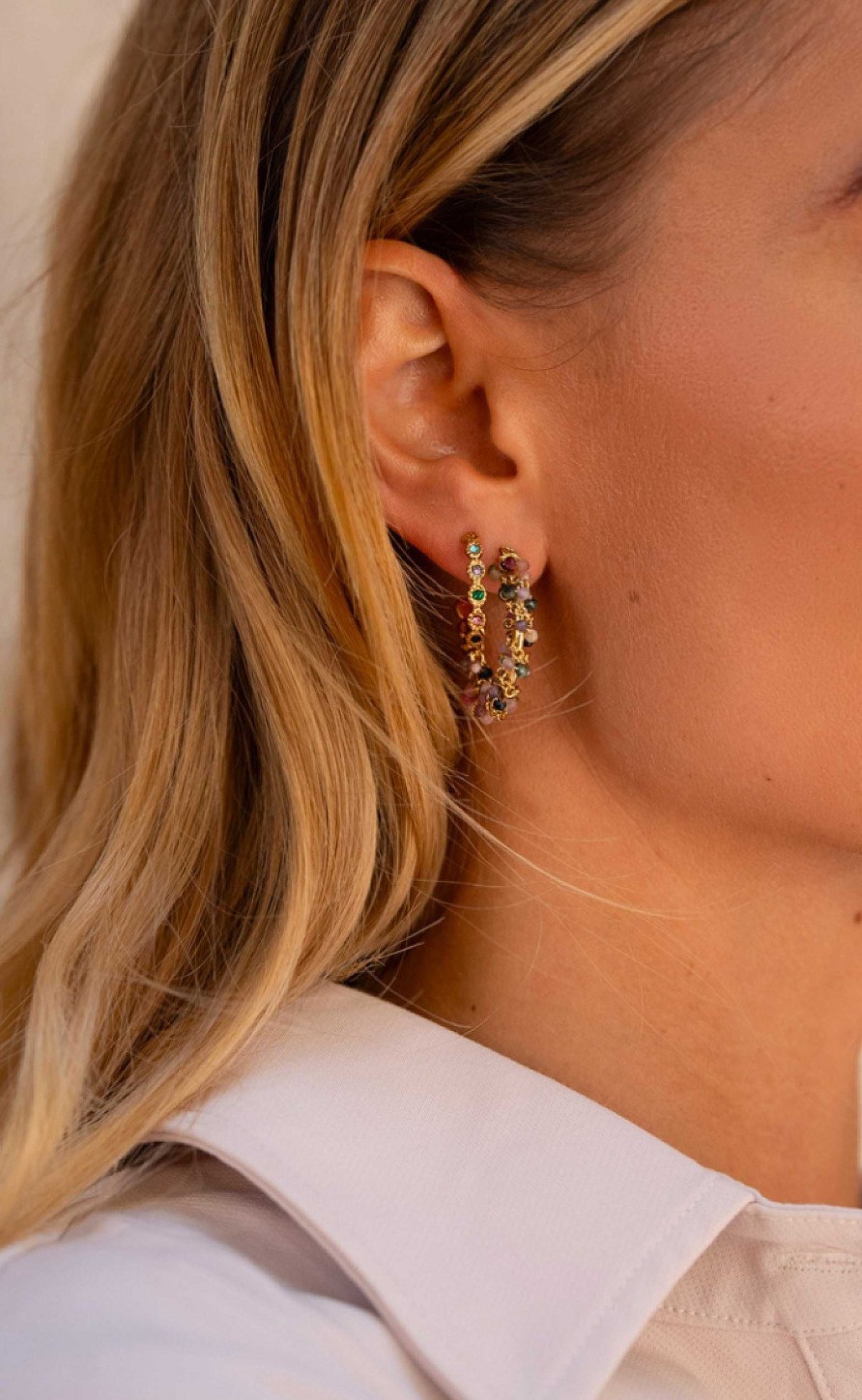 Smykkeli Copenhagen Smykkeli Copenhagen Earrings / Hoops - Amsterdam Large - Colorful | Jewelry