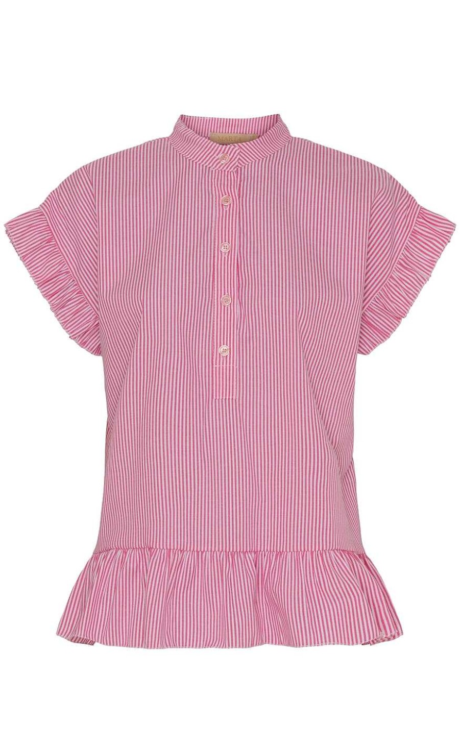 Marta Du Chateau Marta Du Chateau Blouse - 5805 Cila - Fuxia Stripe | Blouses