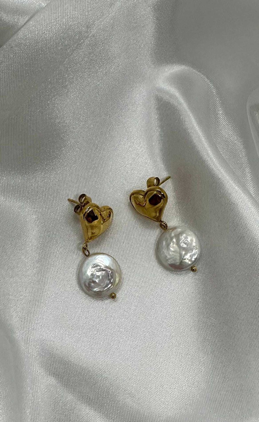 Smykkeli Copenhagen Sykkeli Copenhagen Earrings - Elba Heart - Pearl | Jewelry