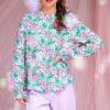 NOELLA Noella Blouse - Miu - Lilac/Green Blurry Flower | Blouses