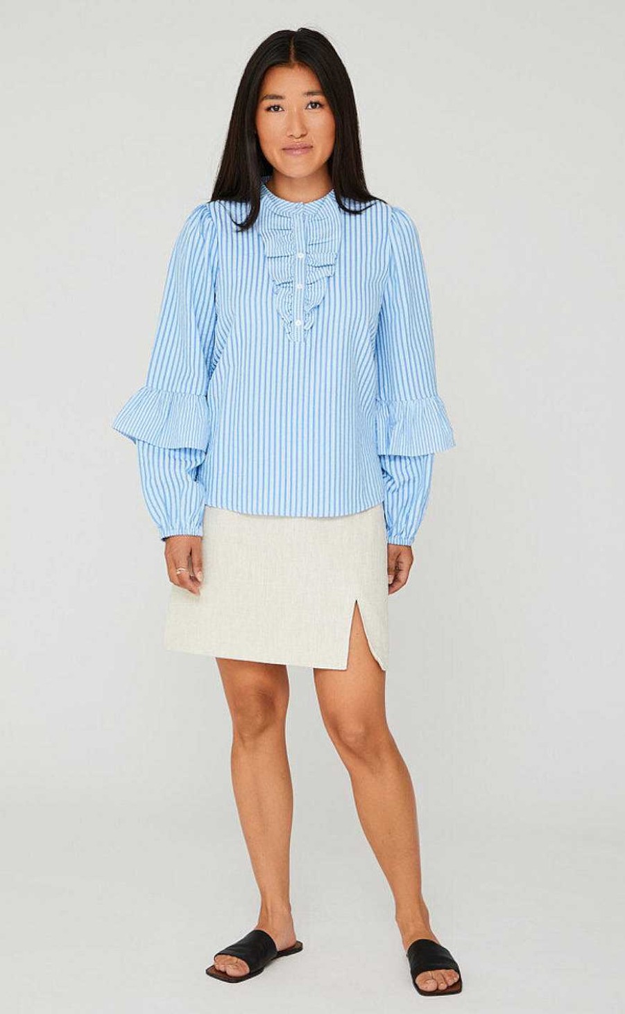 A-view A-View Blouse - Karin - Blue/White Stripe | Blouses