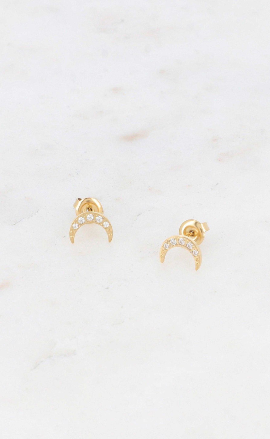 Smykkeli Copenhagen Mykkeli Copenhagen Earrings - Berlin Mini Moon - Gold | Jewelry