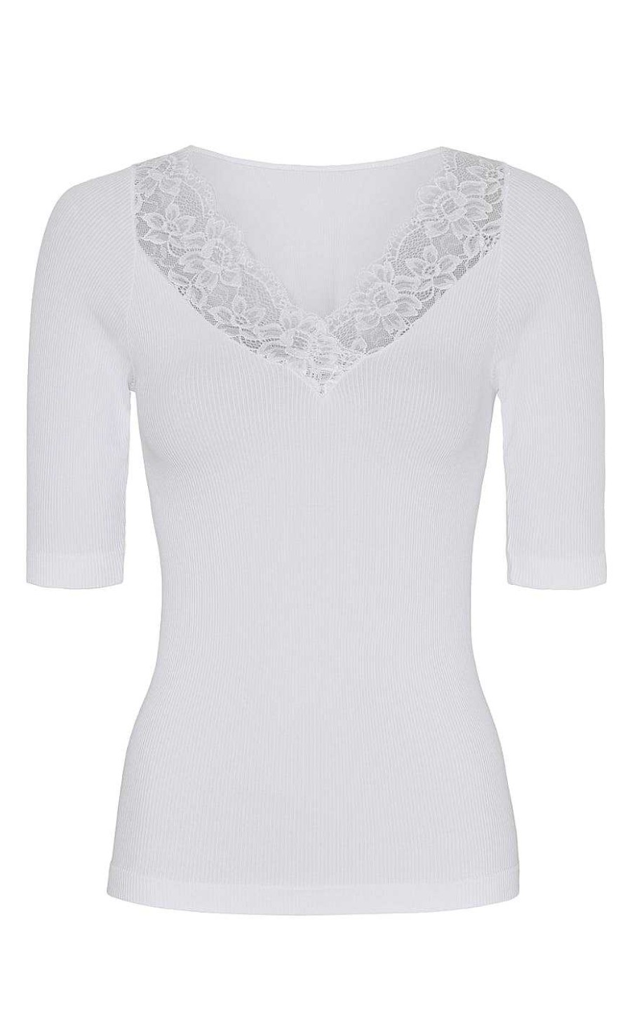 TIM u0026 SIMONSEN Tim & Simonsen Top - Belen Ss - Bianco | T-Shirts & Tops