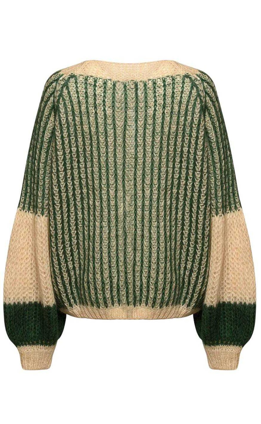 NOELLA Noella Sweater - Liana - Beige/Bottle Green | Knitwear & Sweat