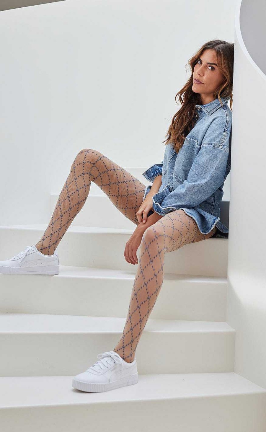 HYPE the DETAIL Hype The Detail Tights - Logo 25 Denier - Blue | Trousers & Jeans