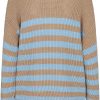 FreeQuent Freequent Pullover - Iben - Desert Taupe W. Chambray Blue | Knitwear & Sweat