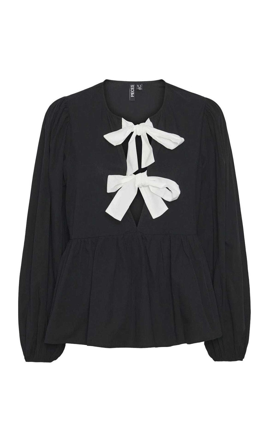 PIECES Pieces Blouse - Golly Bow - Black White Bows | Blouses