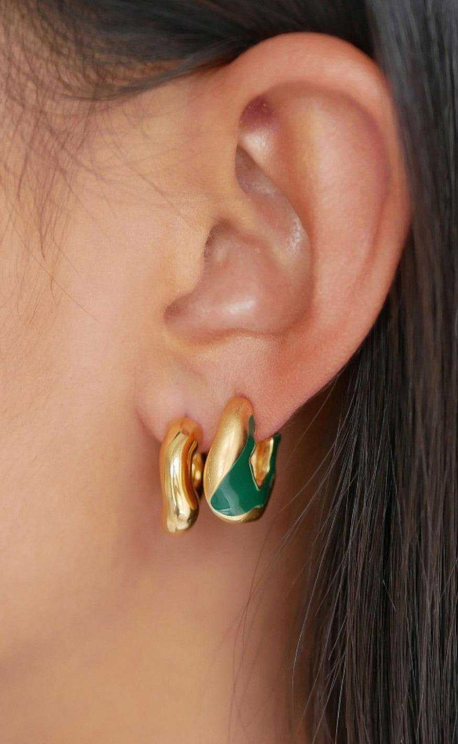 ENAMEL Copenhagen Enamel Copenhagen Earrings - Amelia - Petrol Green | Jewelry