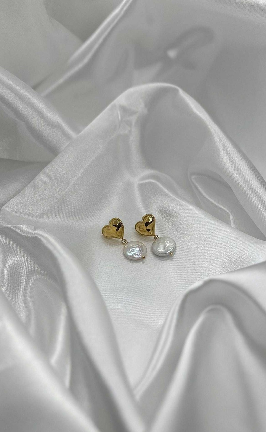 Smykkeli Copenhagen Sykkeli Copenhagen Earrings - Elba Heart - Pearl | Jewelry