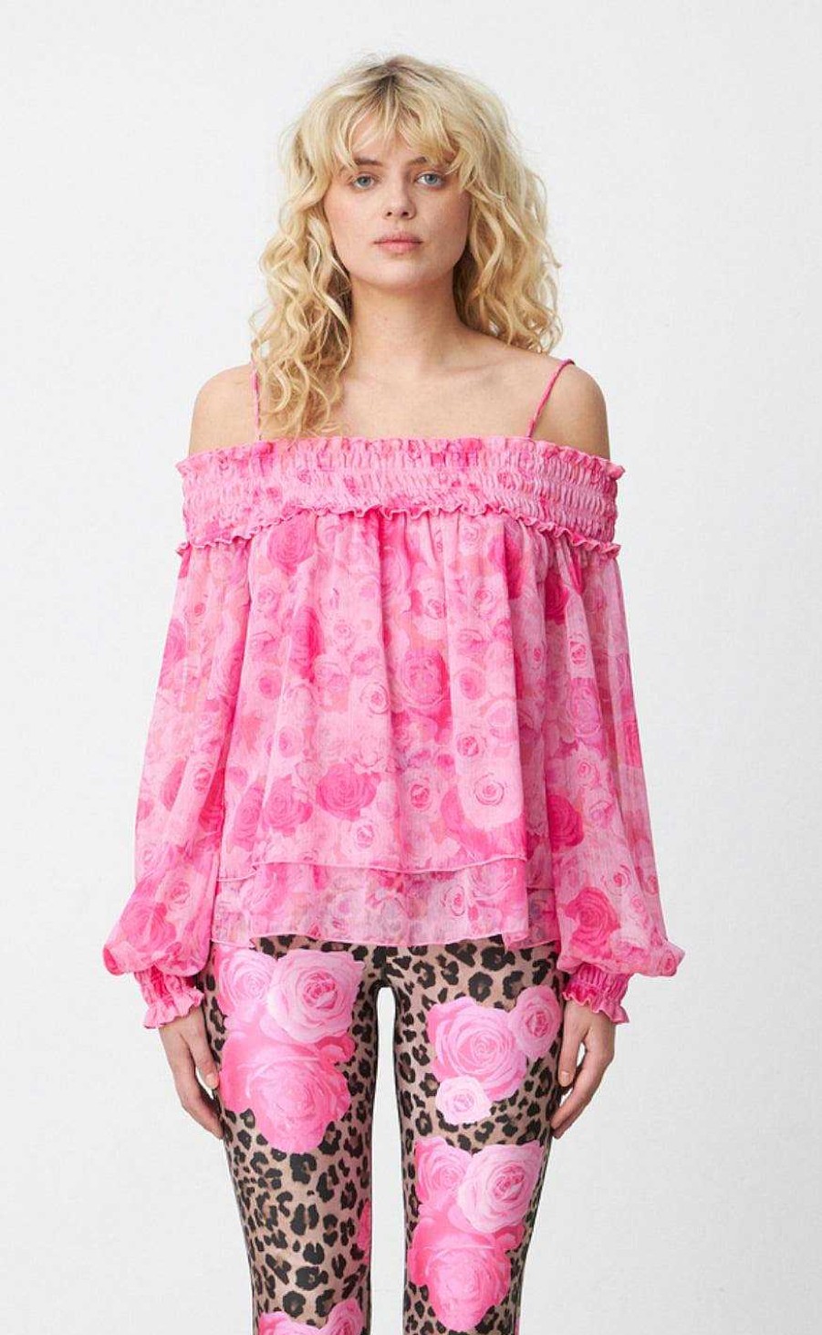 Cras Cras Blouse - Sierra - Pink Rosegarden | Blouses