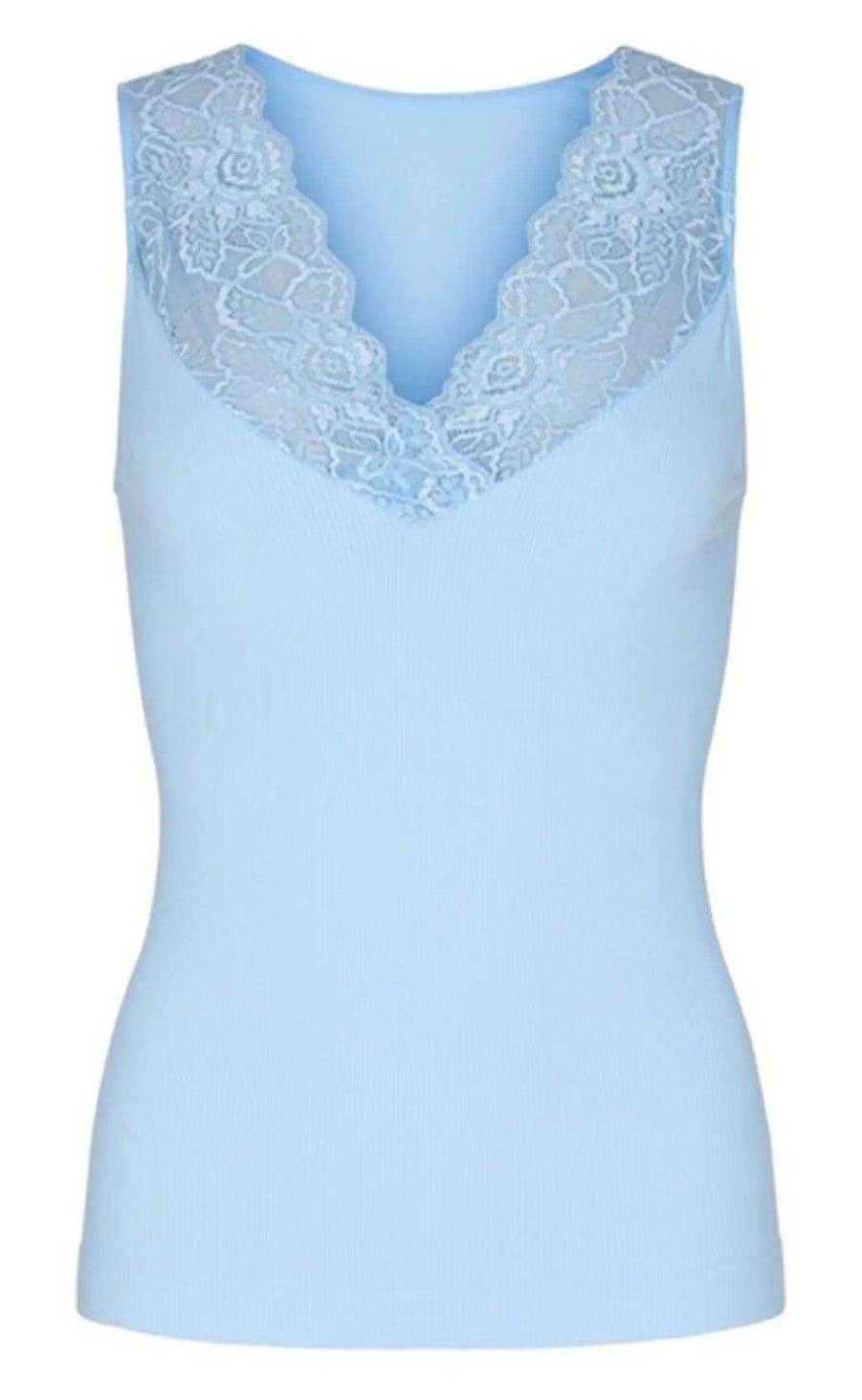 TIM u0026 SIMONSEN Tim & Simonsen Top - Belen V-Lace - Light Blue (Reversible) | T-Shirts & Tops