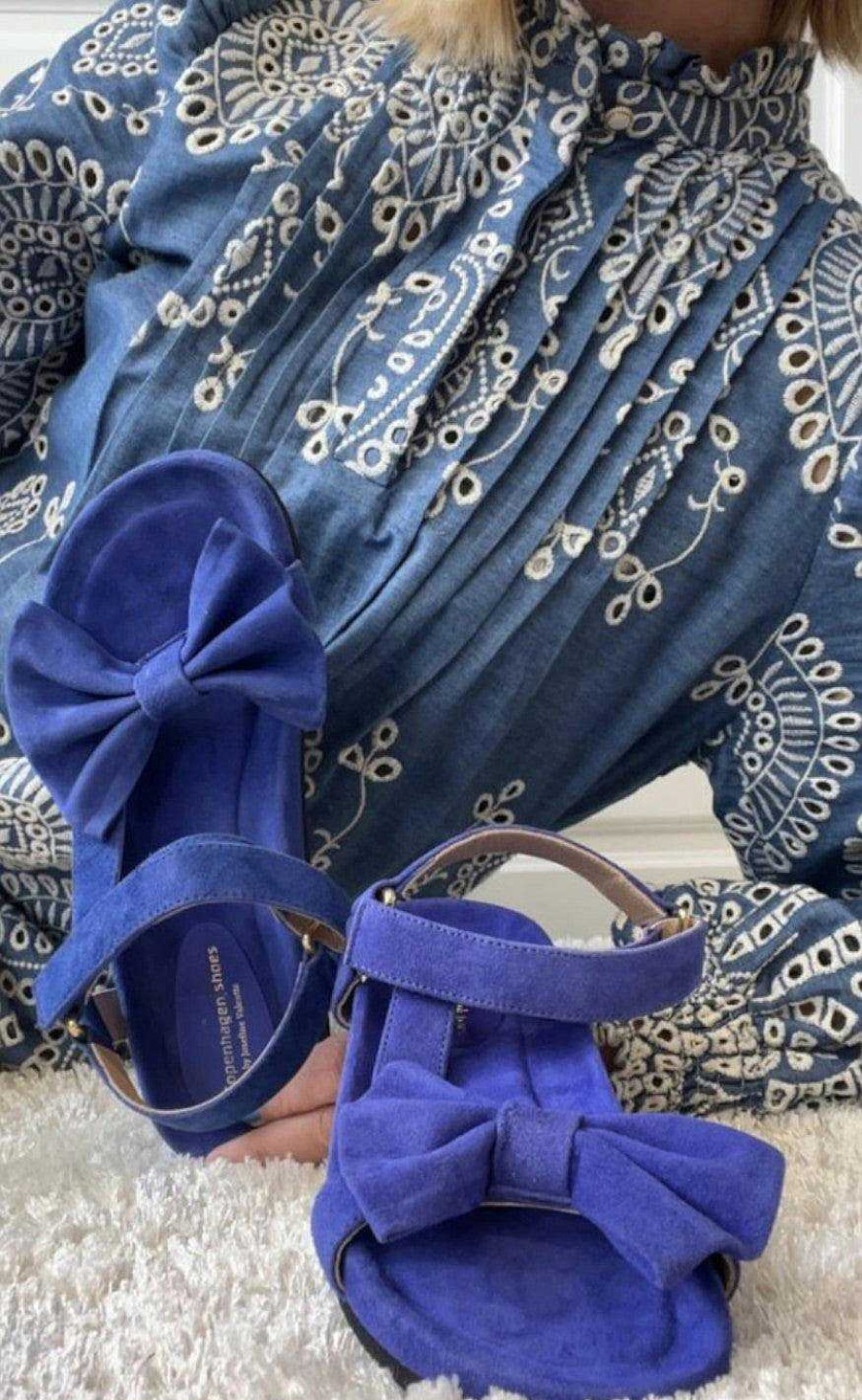 Copenhagen Shoes Copenhagen Shoes Sandals By Josefine Valentin - Sky And Diamonds Suede - Electric Blue | Shoes, Boots & Sandals