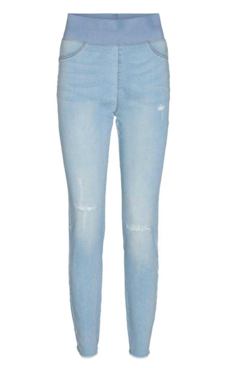 FreeQuent Freequent Pants - Shantal Ankle Broken - Bleached Blue Denim | Trousers & Jeans