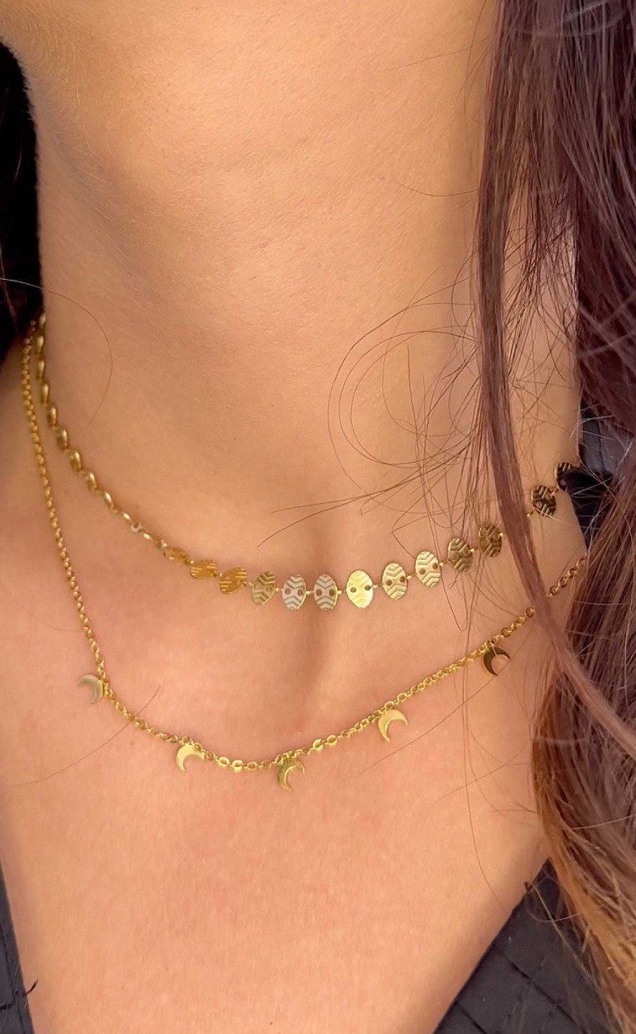 Smykkeli Copenhagen Jewelry Copenhagen Necklace - Oslo Moon - Gold | Jewelry