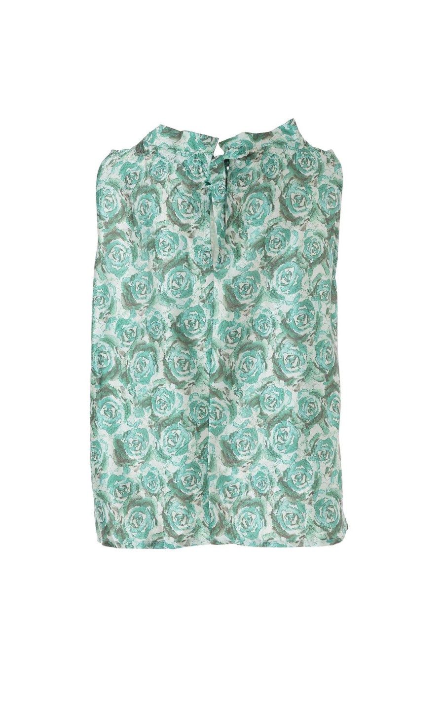 INA Copenhagen Ina Copenhagen Top - Ellen - Green Roses (Reversible) | T-Shirts & Tops