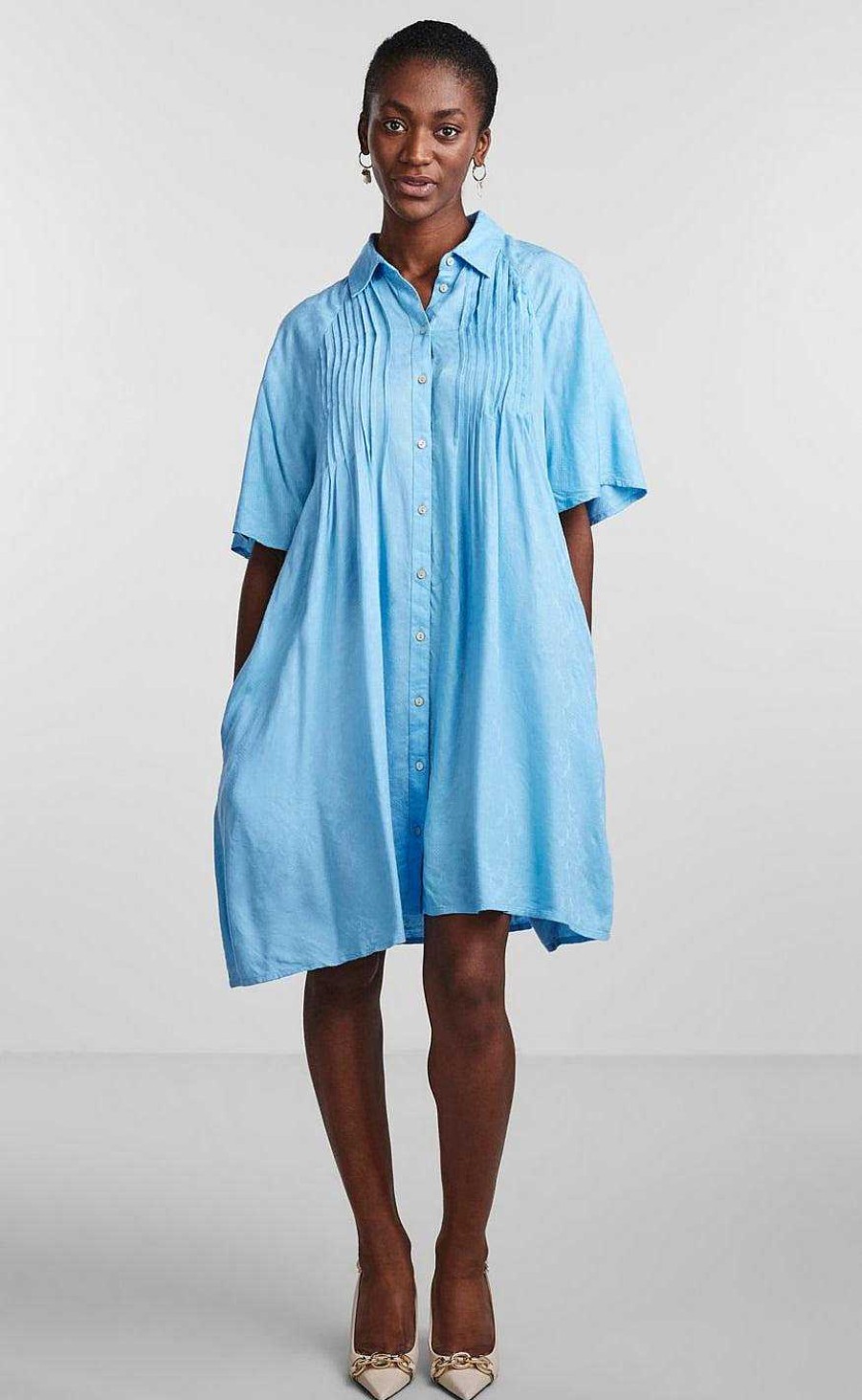 YAS Yas Shirt Dress - Fira - Ethereal Blue | Shirts