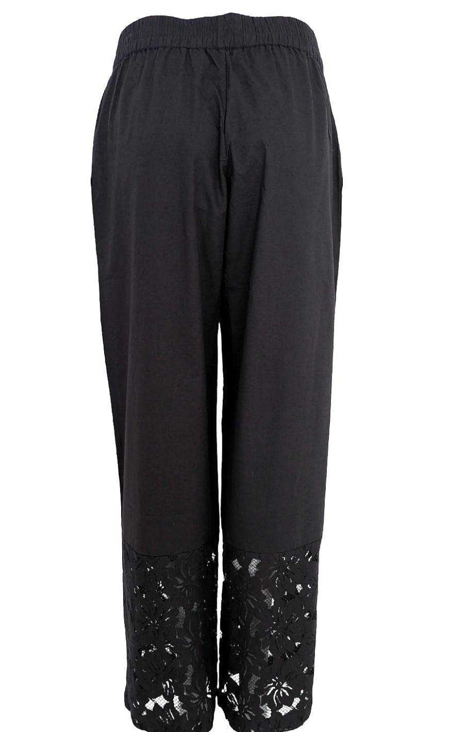 Black Colour Black Color Pants - Nelly Flower - Black | Trousers & Jeans