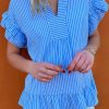 INA Copenhagen Ina Copenhagen Top - Winnie - Blue Striped | T-Shirts & Tops