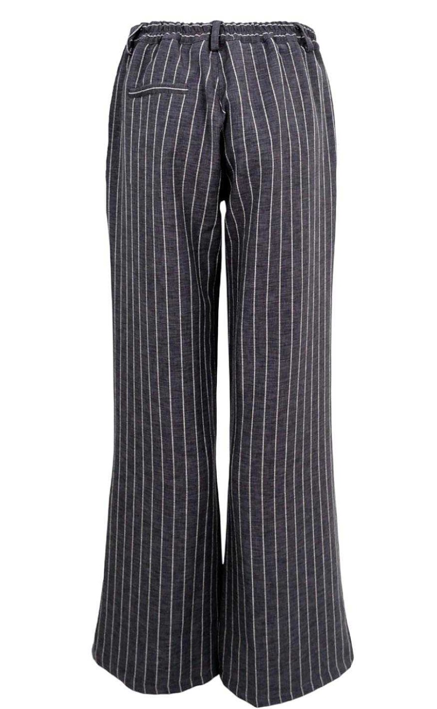 Black Colour Black Color Pants - Chicago - Gray Stripe | Trousers & Jeans