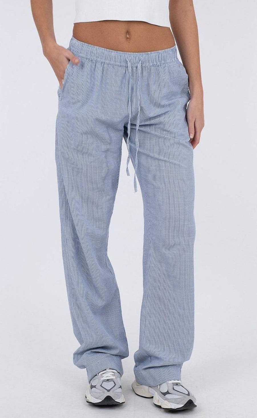 NEO NOIR Neo Noir Pants - Sonar Mini Stripe - Blue | Trousers & Jeans