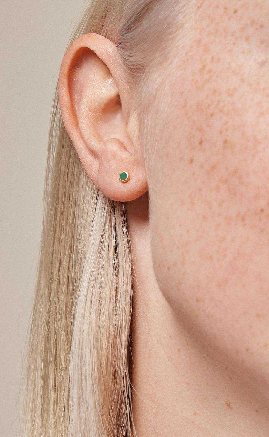 ENAMEL Copenhagen Enamel Copenhagen Oring - Dot - Petrol Green | Jewelry