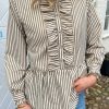 INA Copenhagen Ina Copenhagen Shirt - Evie - Beige / Brown Striped | Shirts