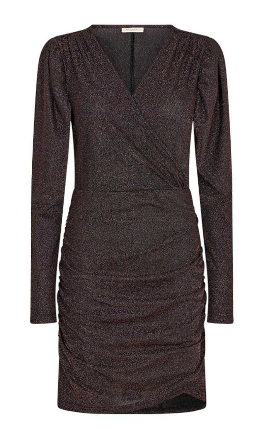 FreeQuent Freequent Dress - Glitter - Black With Cappuccino | Dresses