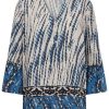 FreeQuent Freequent Blouse - Aby - Pumice Stone W. Ombre Blue | Blouses