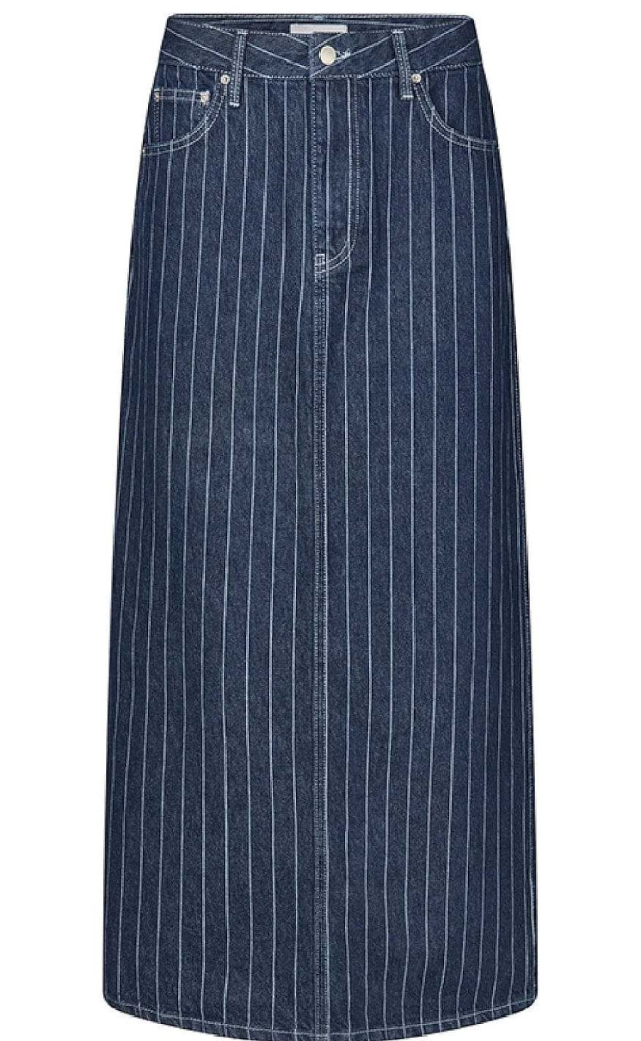 GLOBAL FUNK Global Funk Skirt - Joance-G - Navy Pinstripe | Skirts