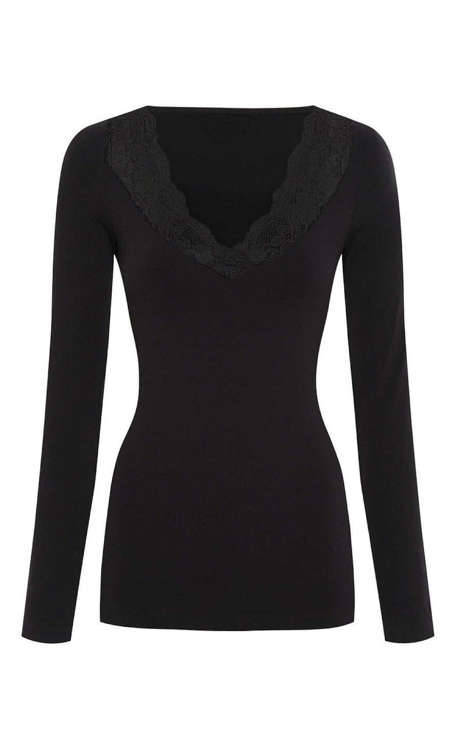 TIM u0026 SIMONSEN Tim & Simonsen Blouse - Belen V-Lace - Nero | Blouses