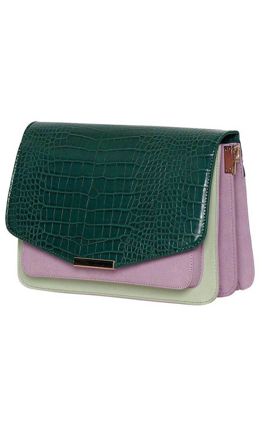 NOELLA Noella Bag - Blanca Multi Compartment - Green Croco/Mint/Purple Mix | Bags