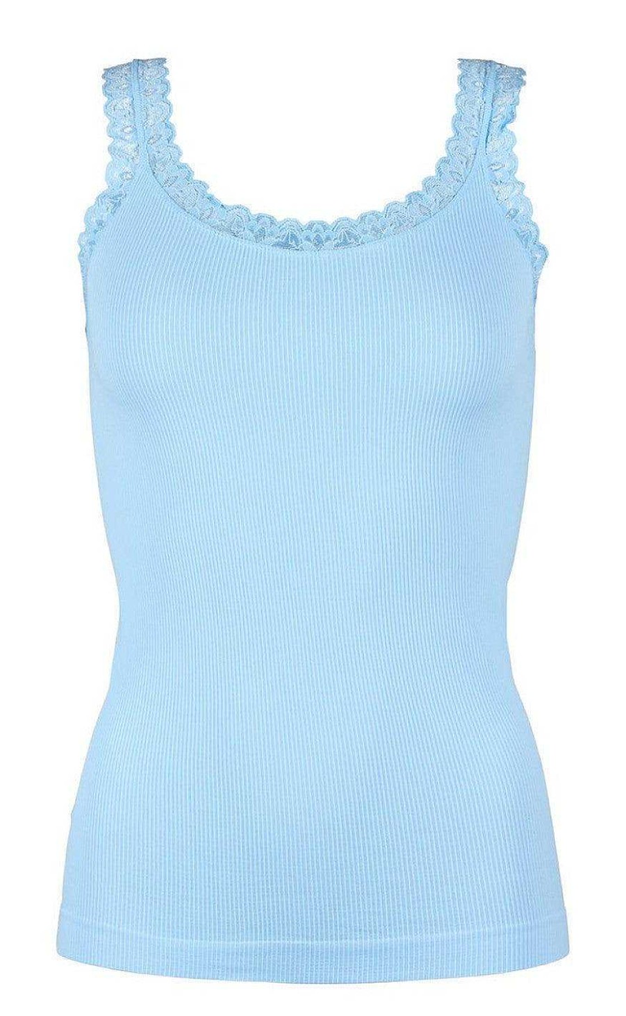 TIM u0026 SIMONSEN Tim & Simonsen Top - Frida Rib - Azzurro | T-Shirts & Tops