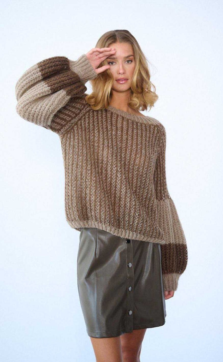 NOELLA Noella Sweater - Liana - Brown/Camel | Knitwear & Sweat