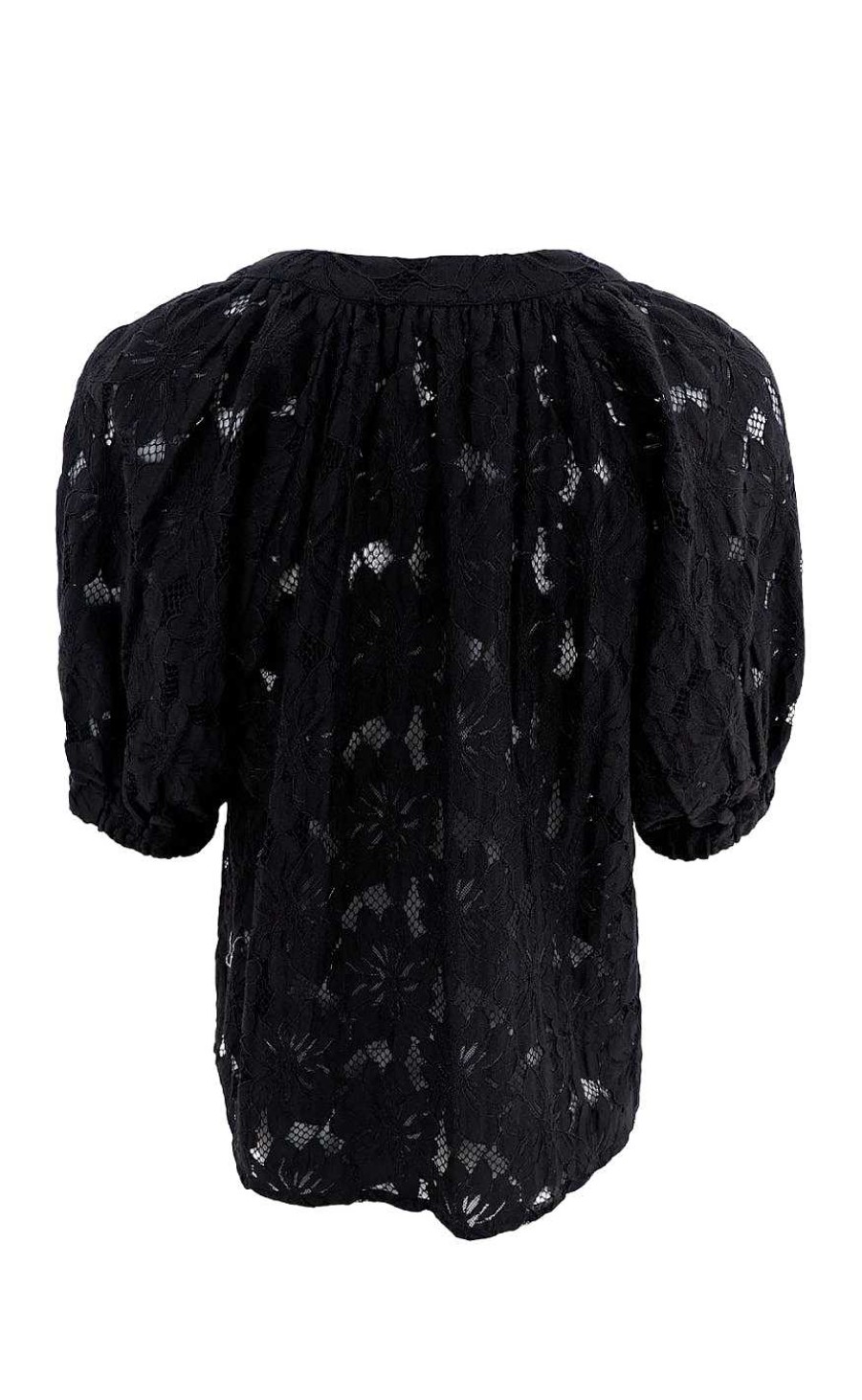 Black Colour Black Color Blouse - Nelly Flower - Black | Blouses