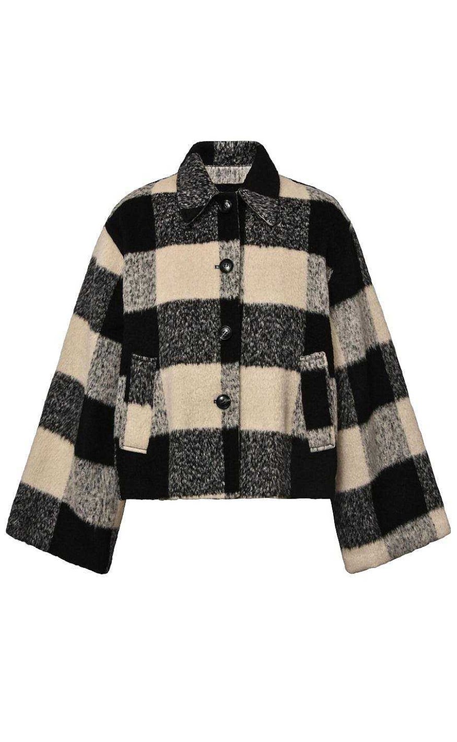 GLOBAL FUNK Global Funk Jacket - Zora-G - Black Beige Check | Jackets & Coats