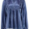 CONTINUE Continue Blouse - Silke Shinny - Sky Blue | Blouses