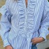 INA Copenhagen Ina Copenhagen Shirt - Frida - White W. Blue Stripes | Shirts