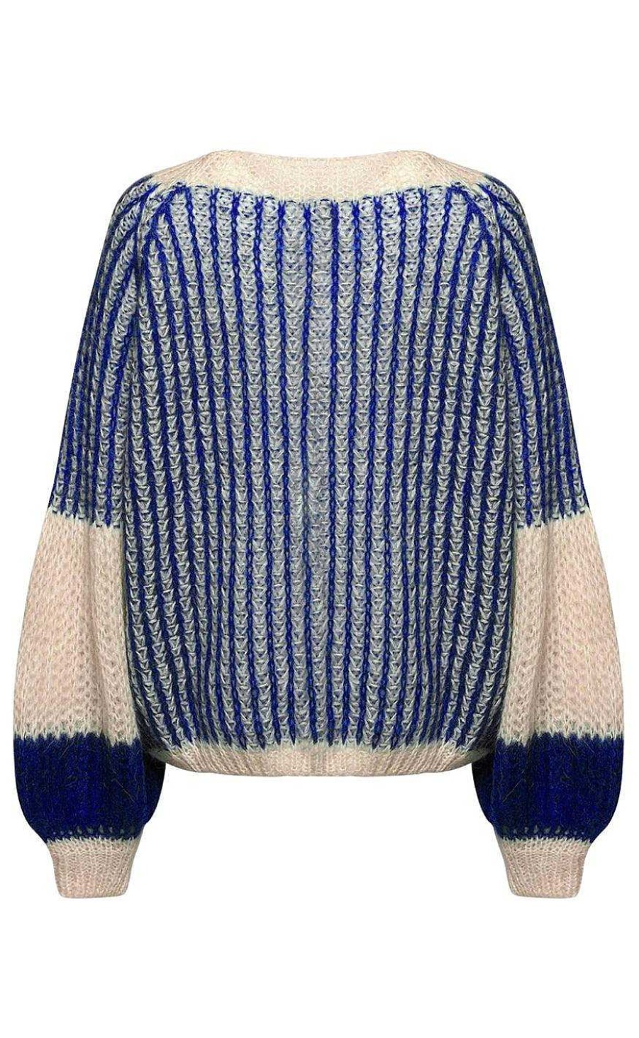 NOELLA Noella Sweater - Liana - Cream/Cobalt Blue | Knitwear & Sweat