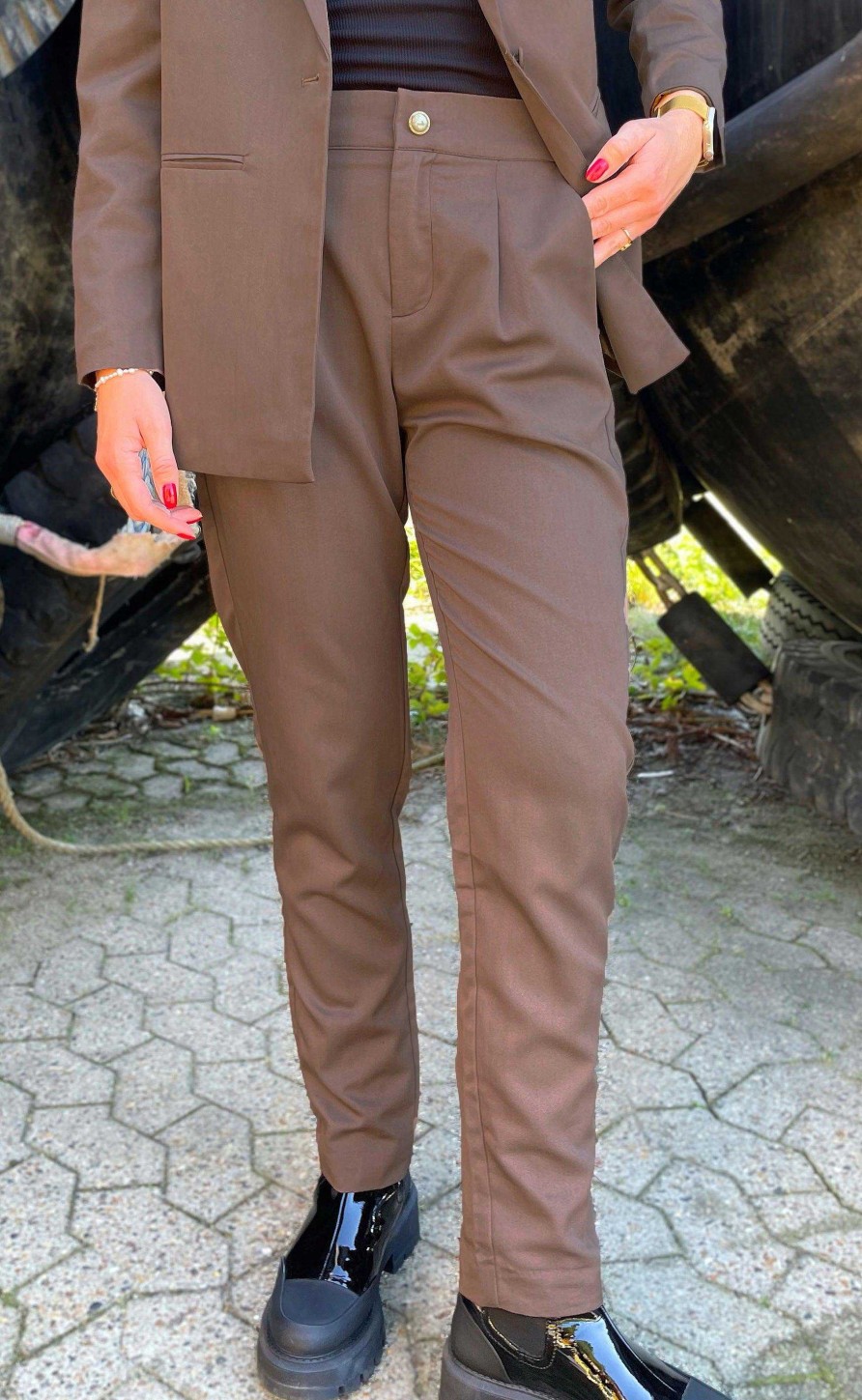 INA Copenhagen Ina Copenhagen Trousers - Zoey Straight - Chocolate | Trousers & Jeans