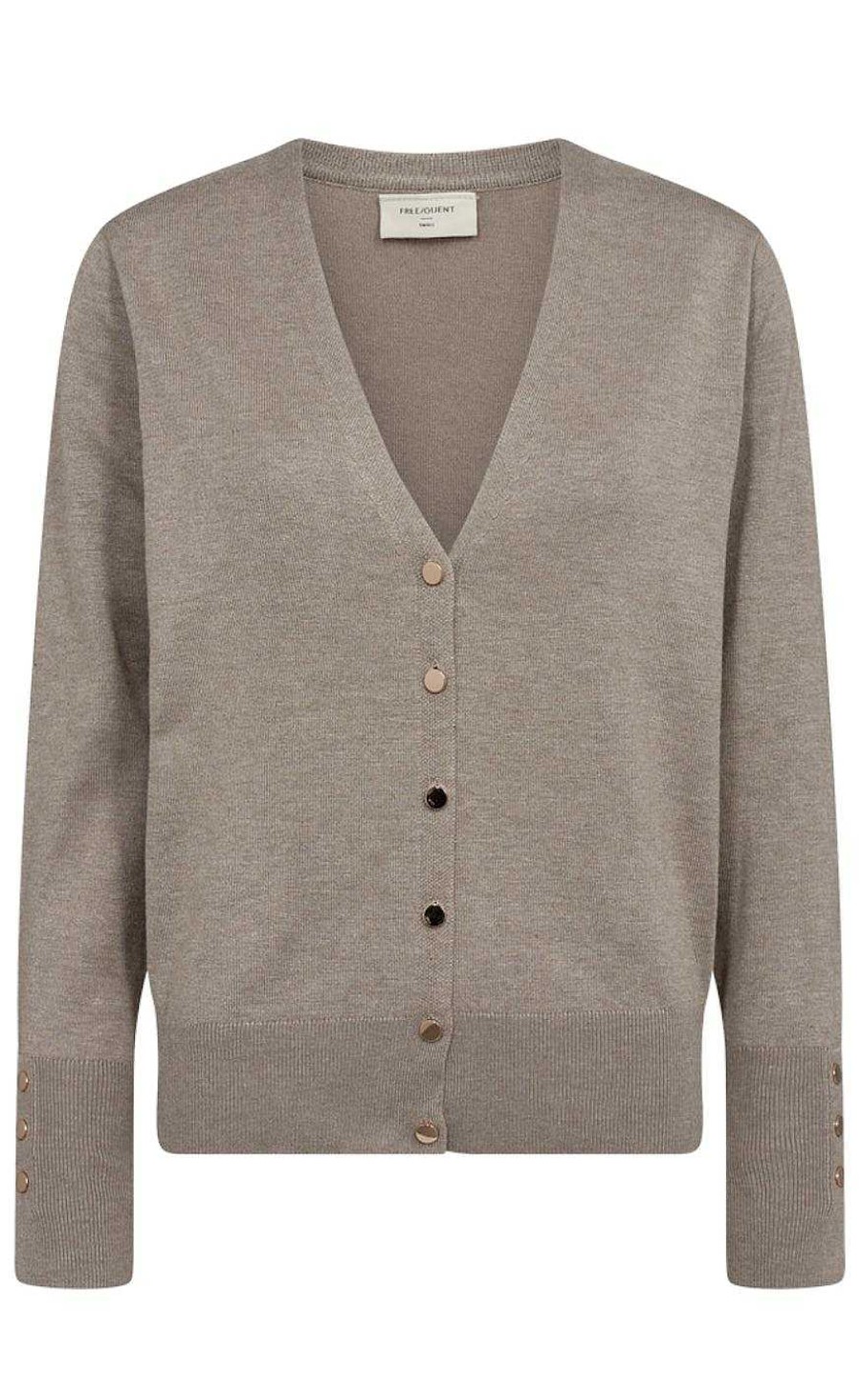 FreeQuent Freequent Cardigan - Katie - Desert Taupe Melange | Cardigans