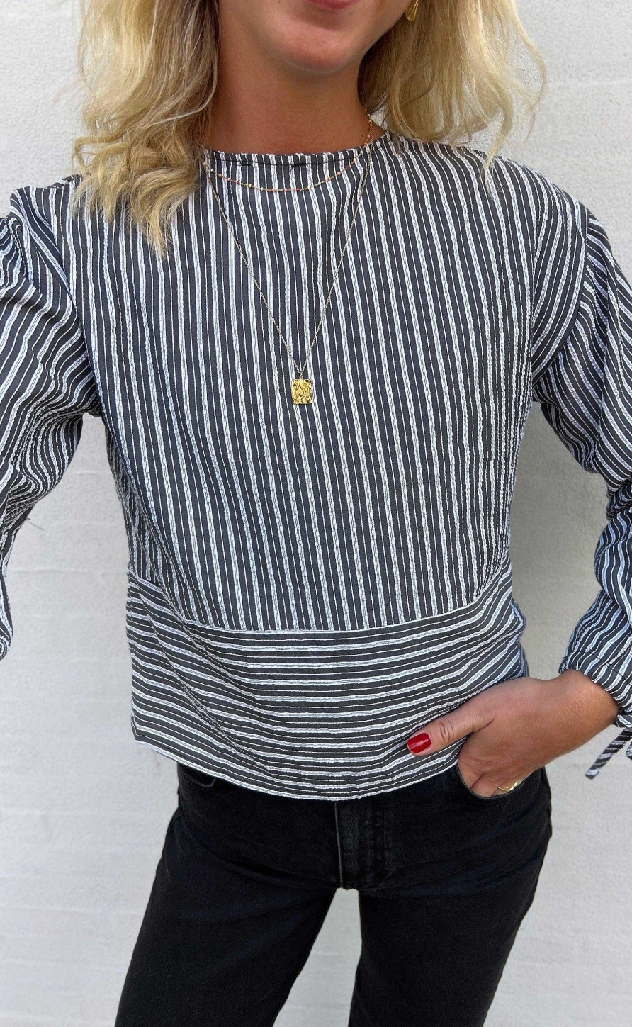 INA Copenhagen Ina Copenhagen Blouse - Cornelia - Black / White Stripe (Reversible) | Blouses