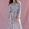 NOELLA Noella Dress - Miu - Lilac/Green Blurry Flower | Dresses