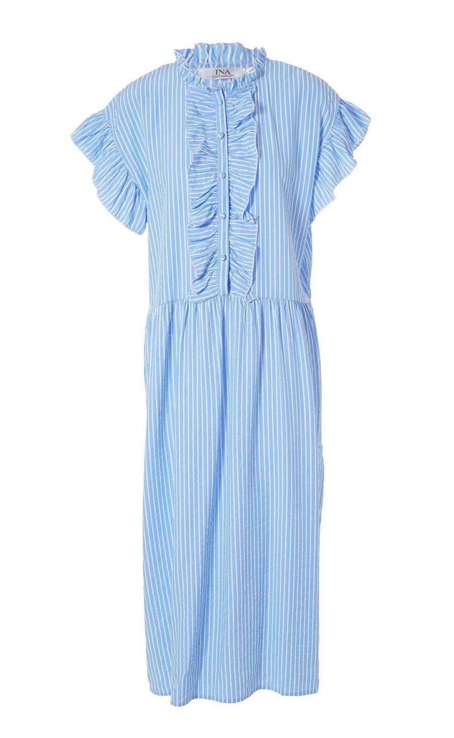 INA Copenhagen Ina Copenhagen Dress - Amelia - Blue Striped | Dresses