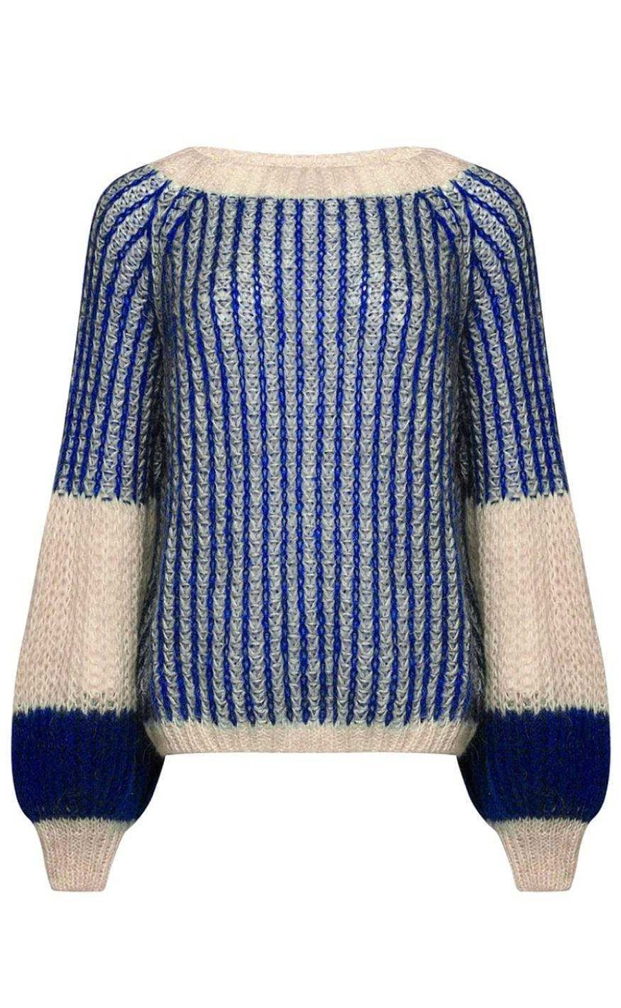 NOELLA Noella Sweater - Liana - Cream/Cobalt Blue | Knitwear & Sweat